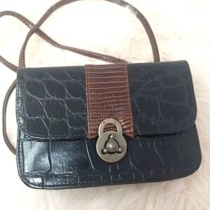 Cute Crossbody Bag w/Unique Closure Faux Leather